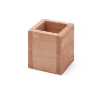 Drewniany pojemnik na sztuće 80x80x95 mm 