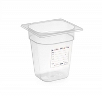 Pojemnik GN 1/6 HACCP z polipropylenu bez pokrywek - 176x162x(H)65 mm, 1 l