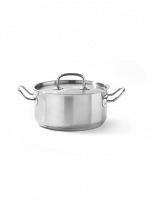 Garnek niski Kitchen Line z pokrywką - Dno Kapsułowe 3 l; śr. 200x(H)95 Hendi